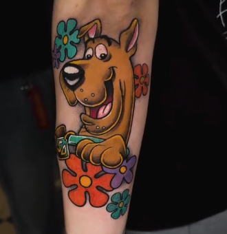 Scooby-Doo color forearm tattoo